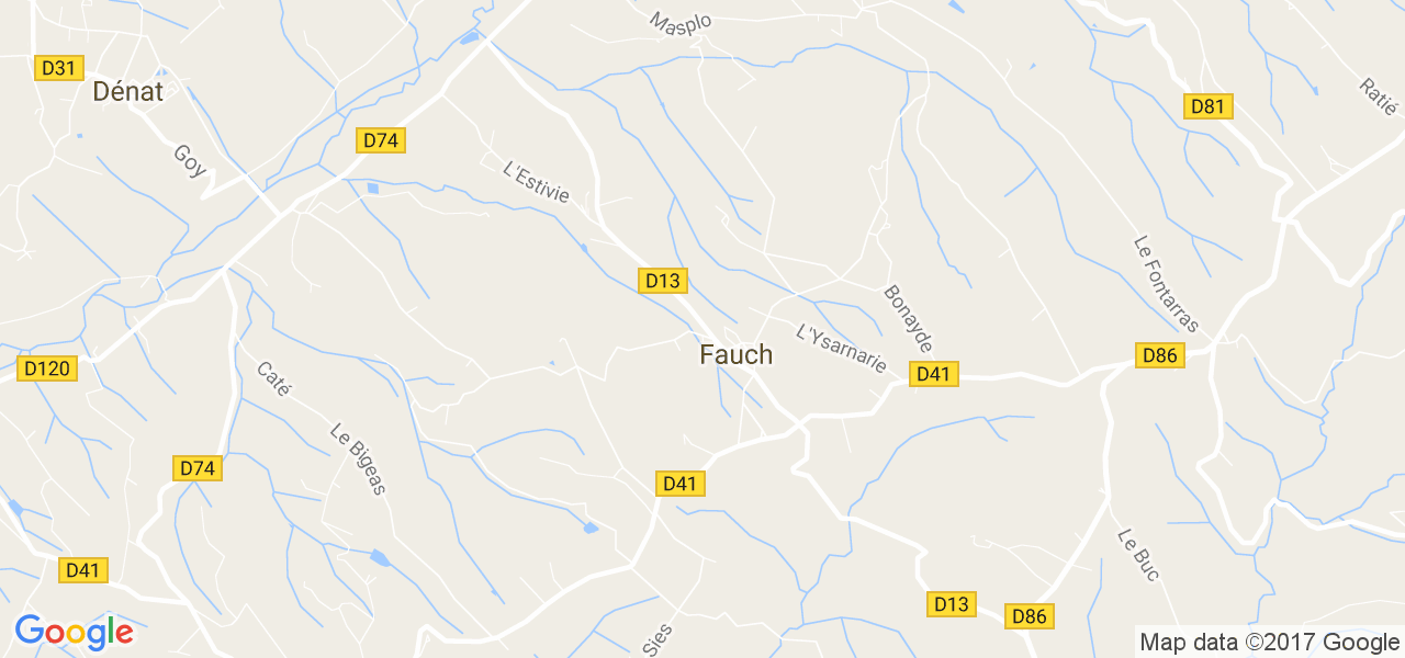 map de la ville de Fauch