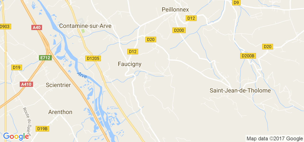 map de la ville de Faucigny