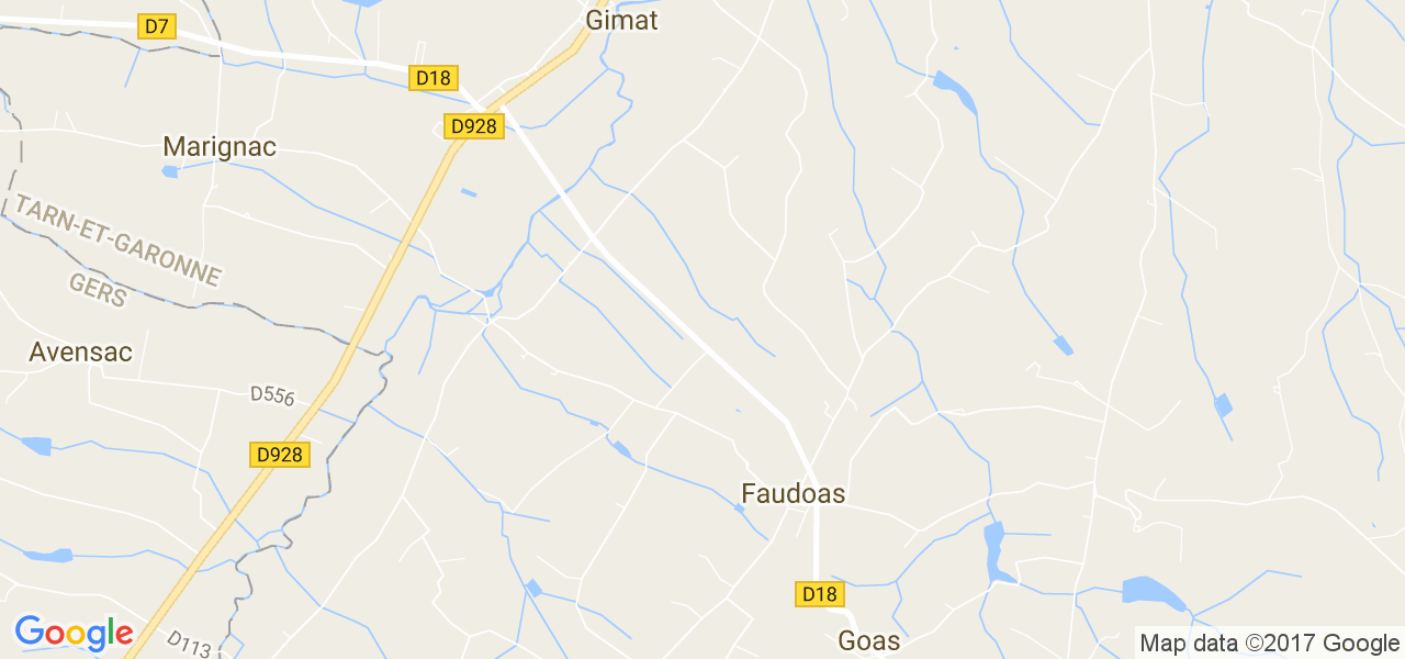 map de la ville de Faudoas