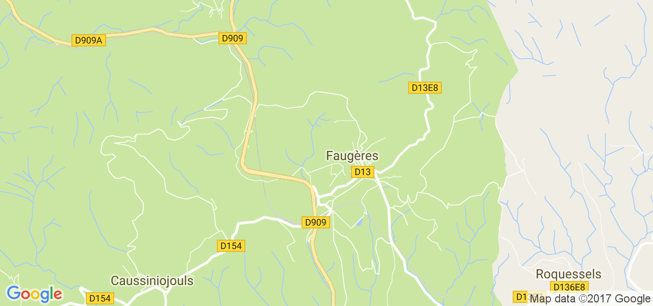 map de la ville de Faugères