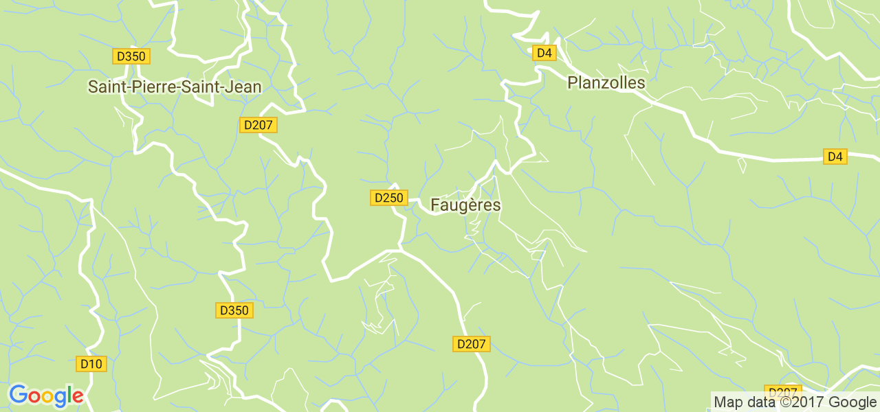 map de la ville de Faugères