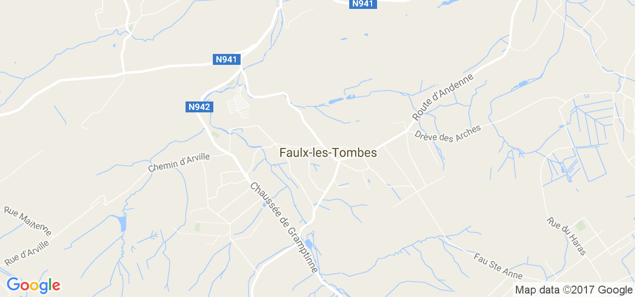 map de la ville de Faulx-Les-Tombes