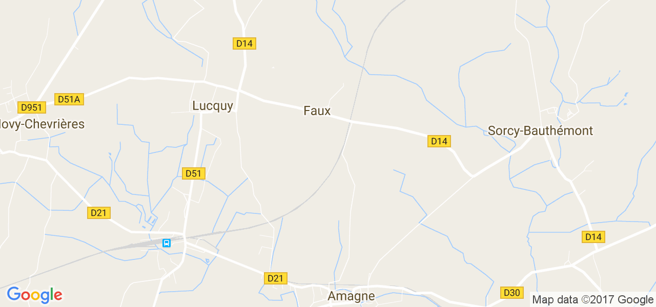 map de la ville de Faux