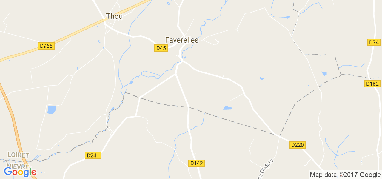 map de la ville de Faverelles