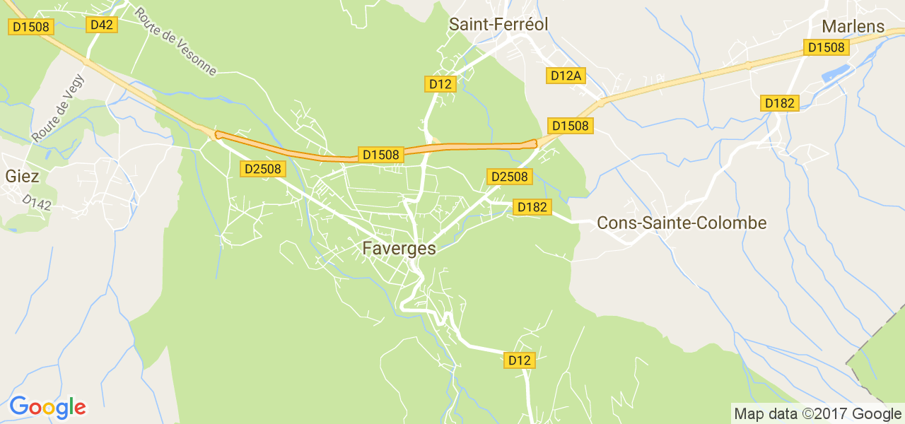 map de la ville de Faverges