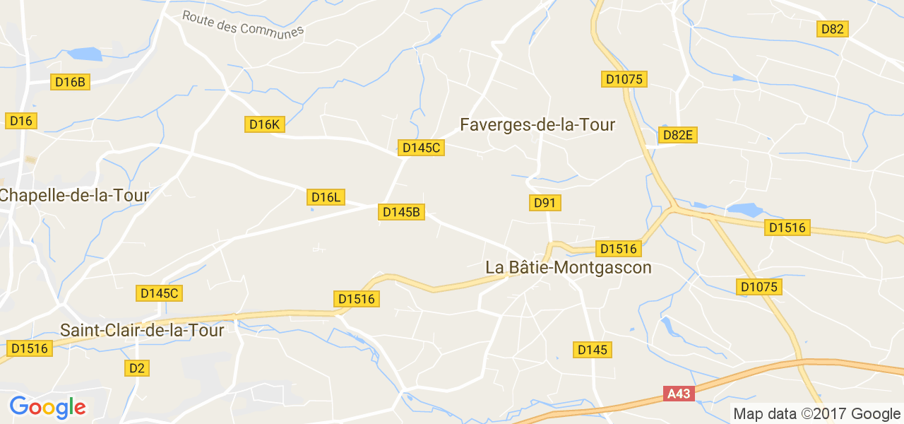 map de la ville de Faverges-de-la-Tour