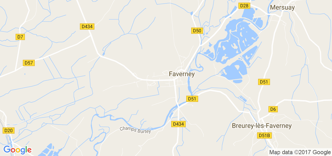 map de la ville de Faverney