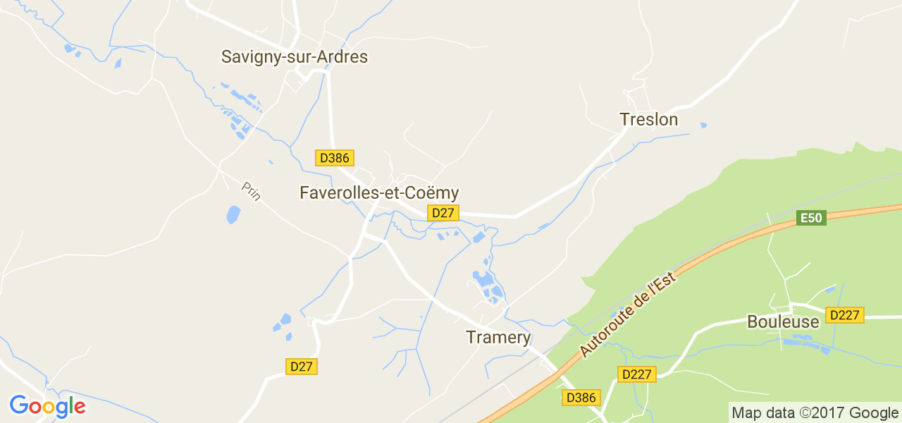 map de la ville de Faverolles-et-Coëmy