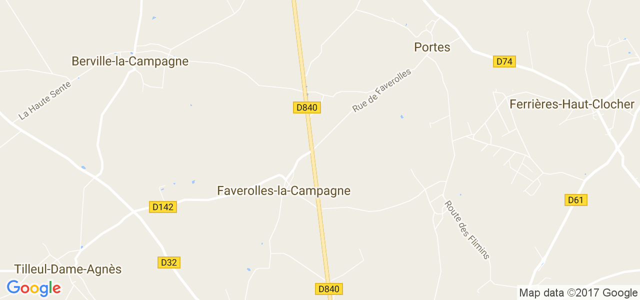 map de la ville de Faverolles-la-Campagne