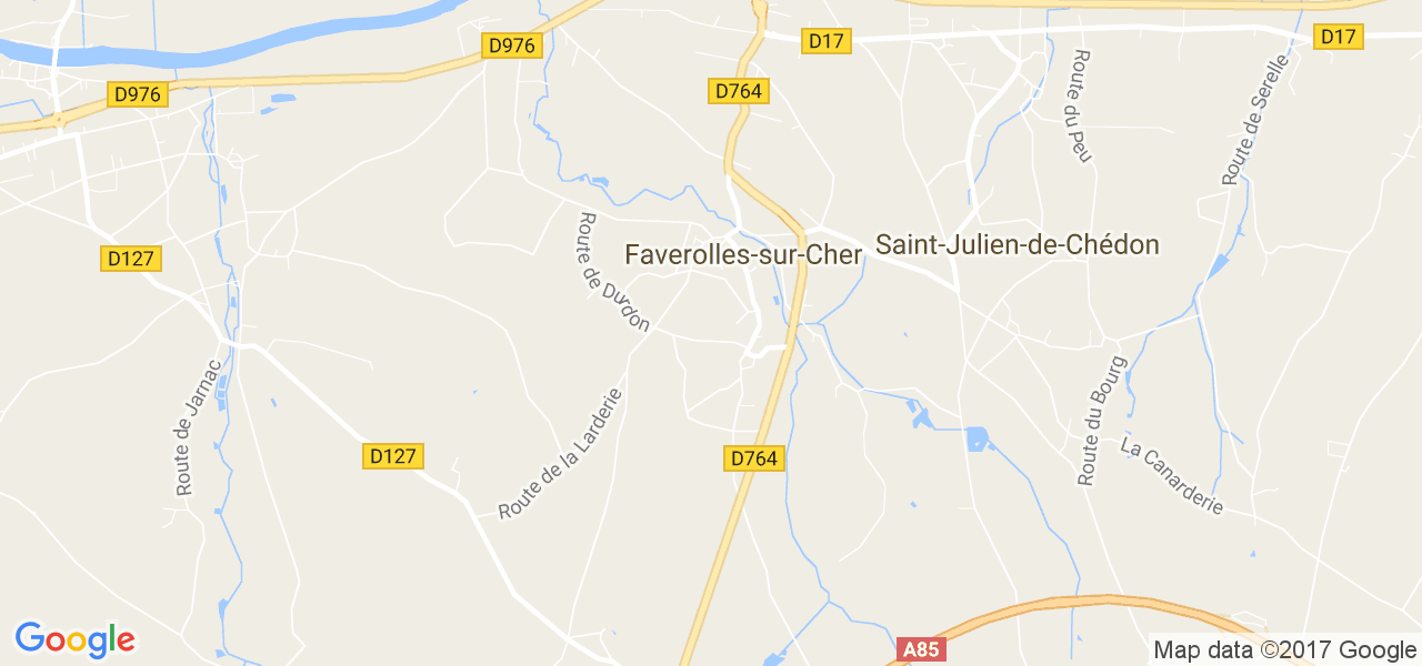 map de la ville de Faverolles-sur-Cher