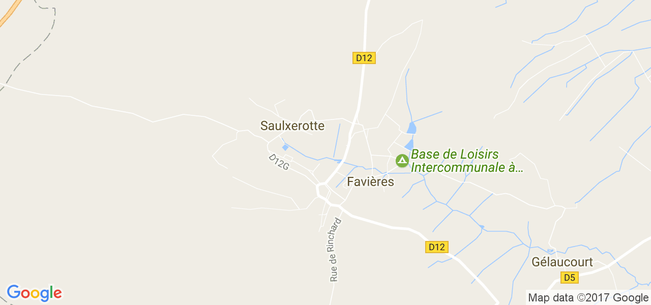 map de la ville de Favières