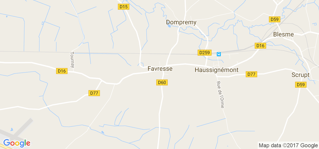 map de la ville de Favresse