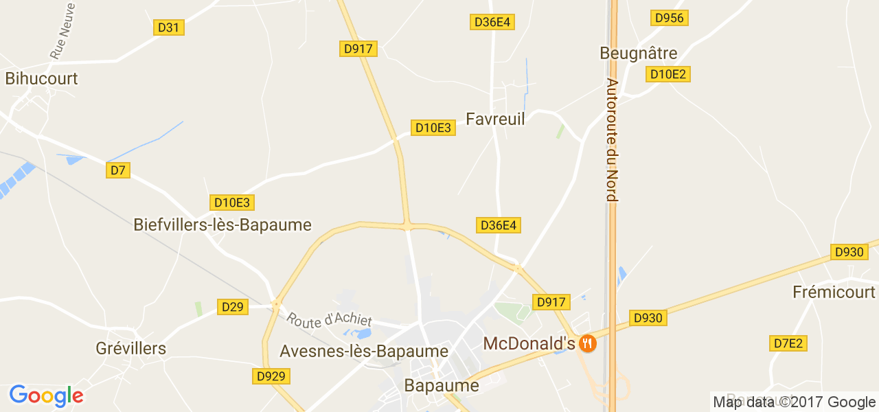 map de la ville de Favreuil