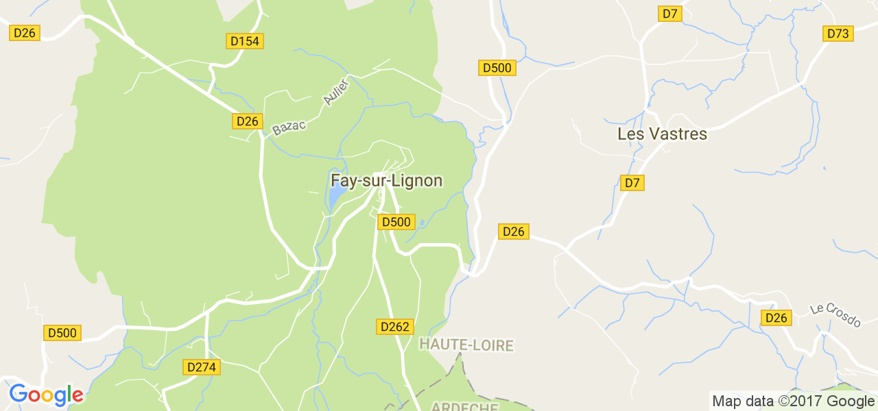 map de la ville de Fay-sur-Lignon