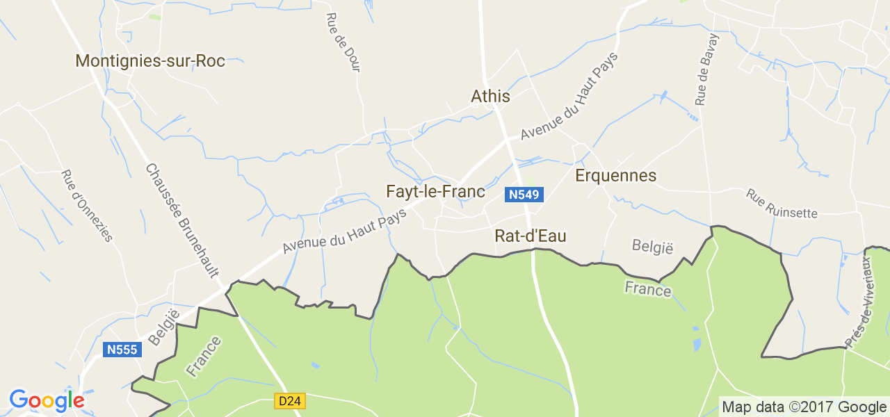 map de la ville de Fayt-Le-Franc