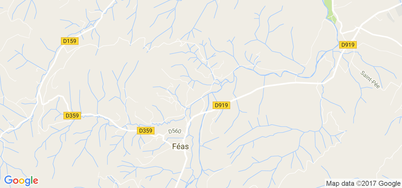 map de la ville de Féas