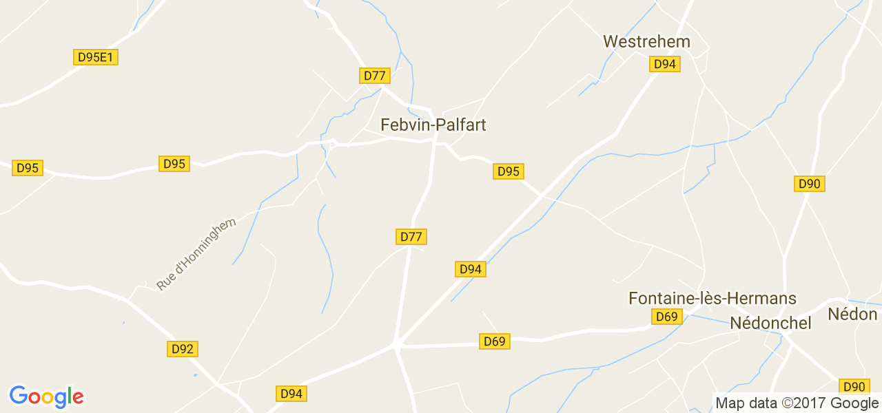 map de la ville de Febvin-Palfart