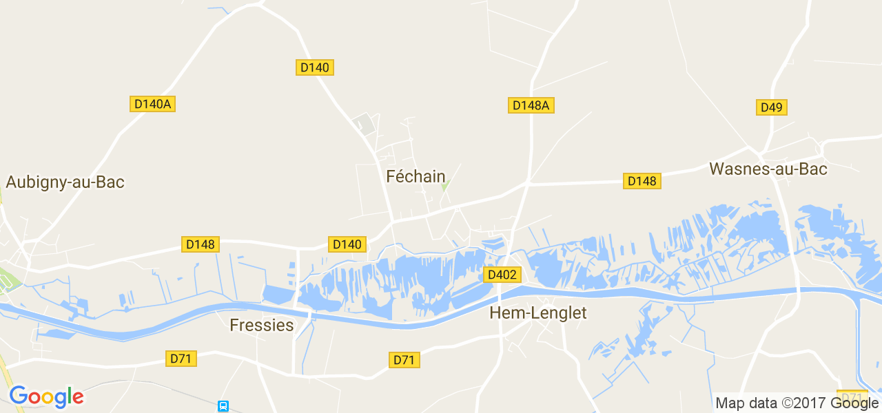 map de la ville de Féchain