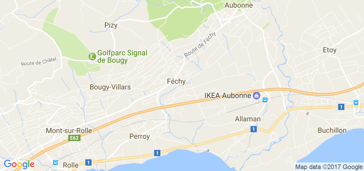 map de la ville de Féchy