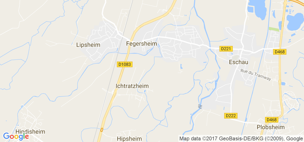 map de la ville de Fegersheim