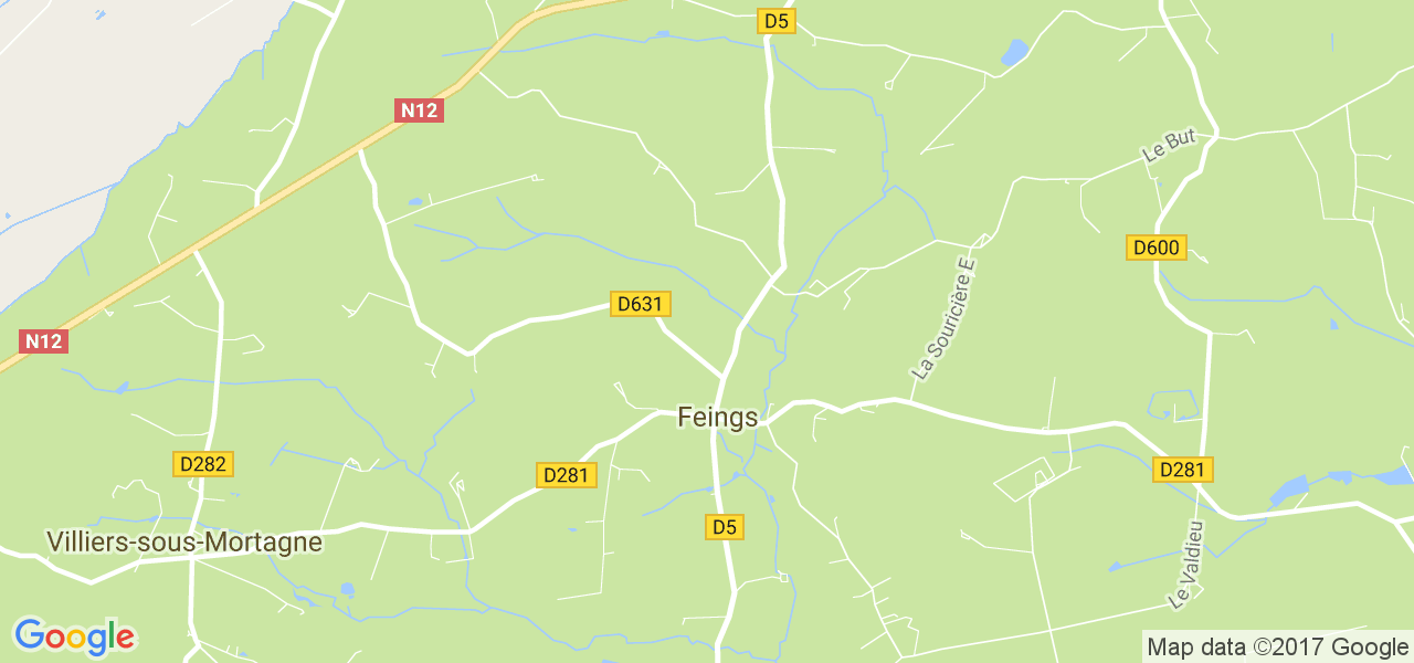 map de la ville de Feings