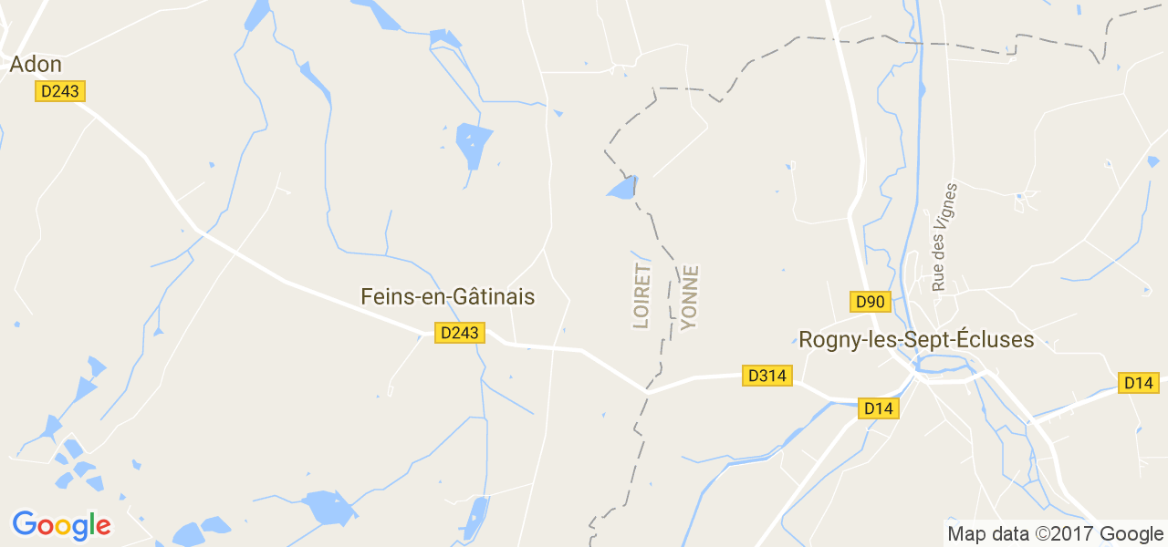 map de la ville de Feins-en-Gâtinais