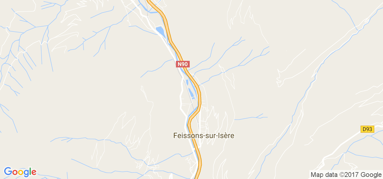 map de la ville de Feissons-sur-Isère