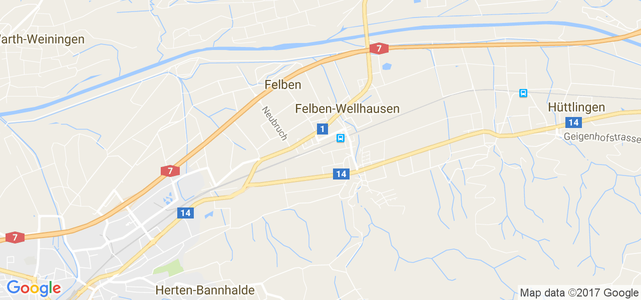 map de la ville de Felben-Wellhausen