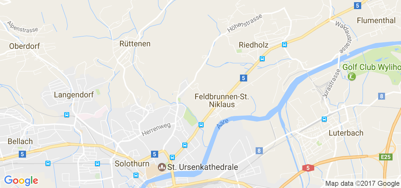 map de la ville de Feldbrunnen-St Niklaus