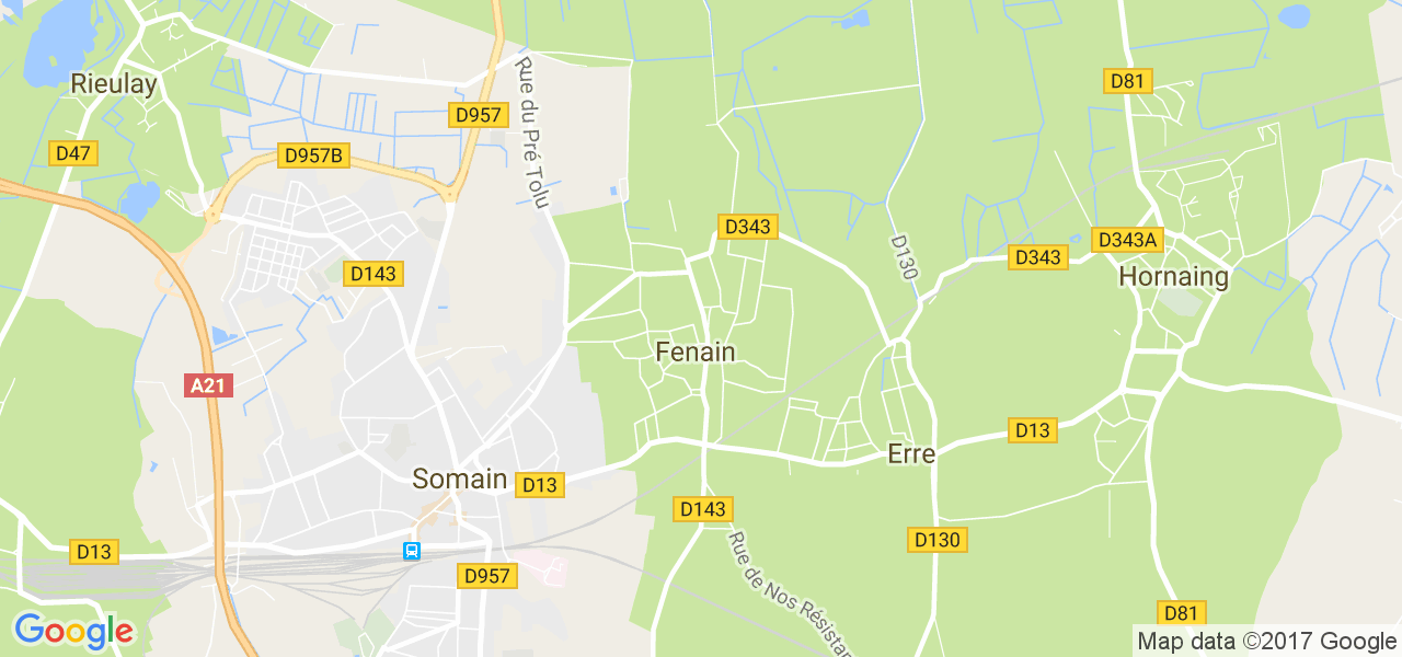 map de la ville de Fenain