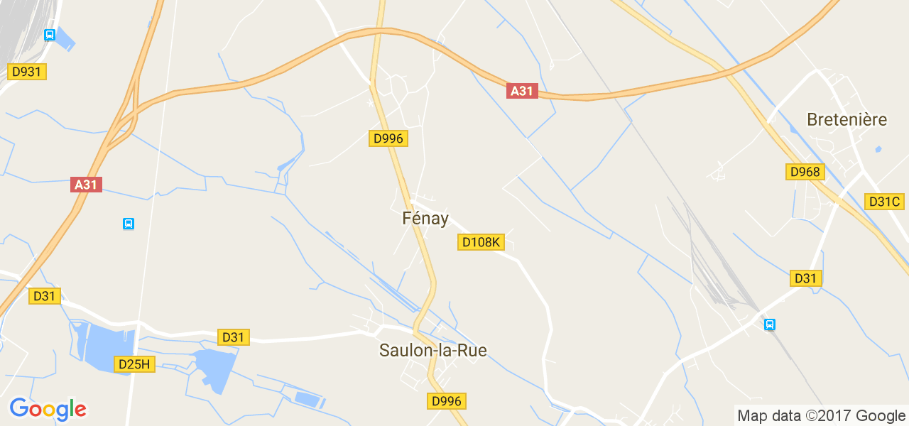 map de la ville de Fénay