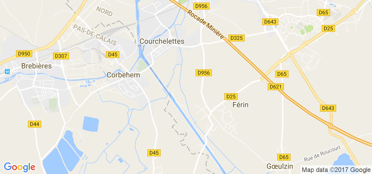 map de la ville de Férin