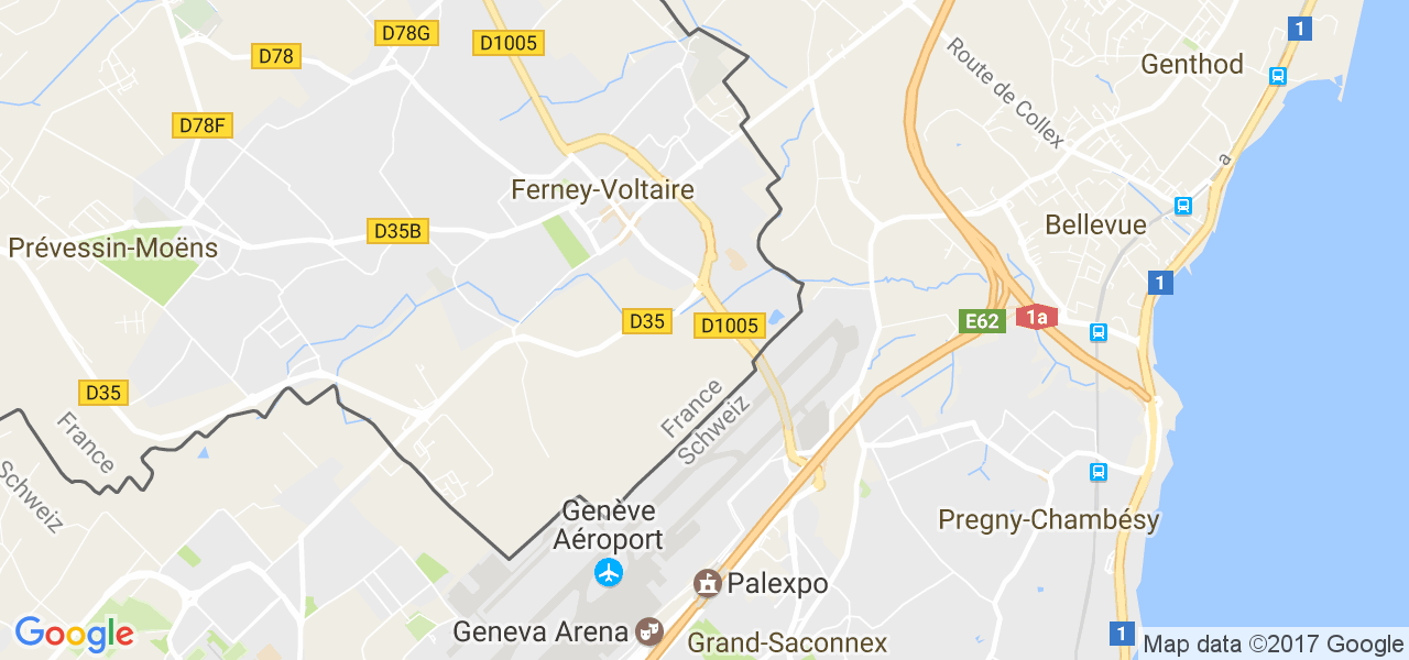 map de la ville de Ferney-Voltaire