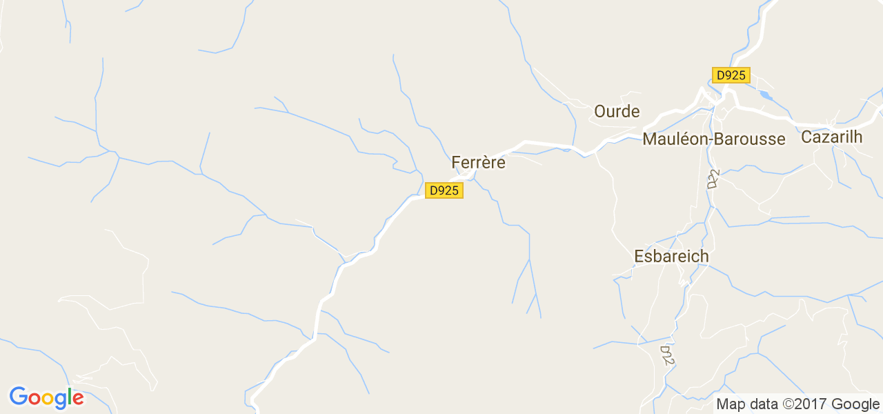 map de la ville de Ferrère