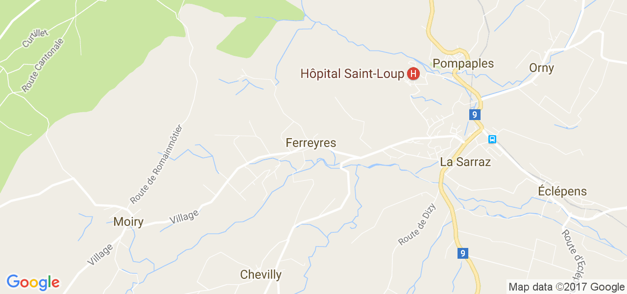 map de la ville de Ferreyres