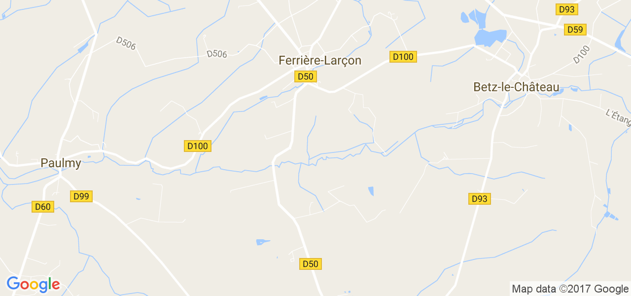 map de la ville de Ferrière-Larçon