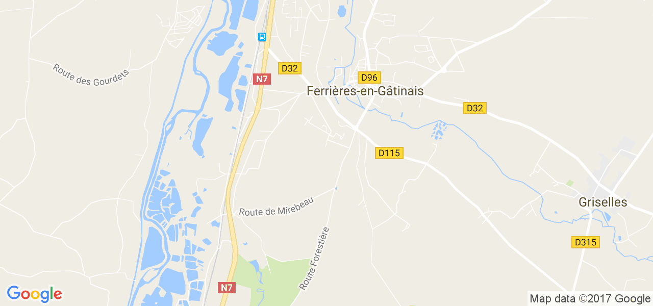 map de la ville de Ferrières-en-Gâtinais