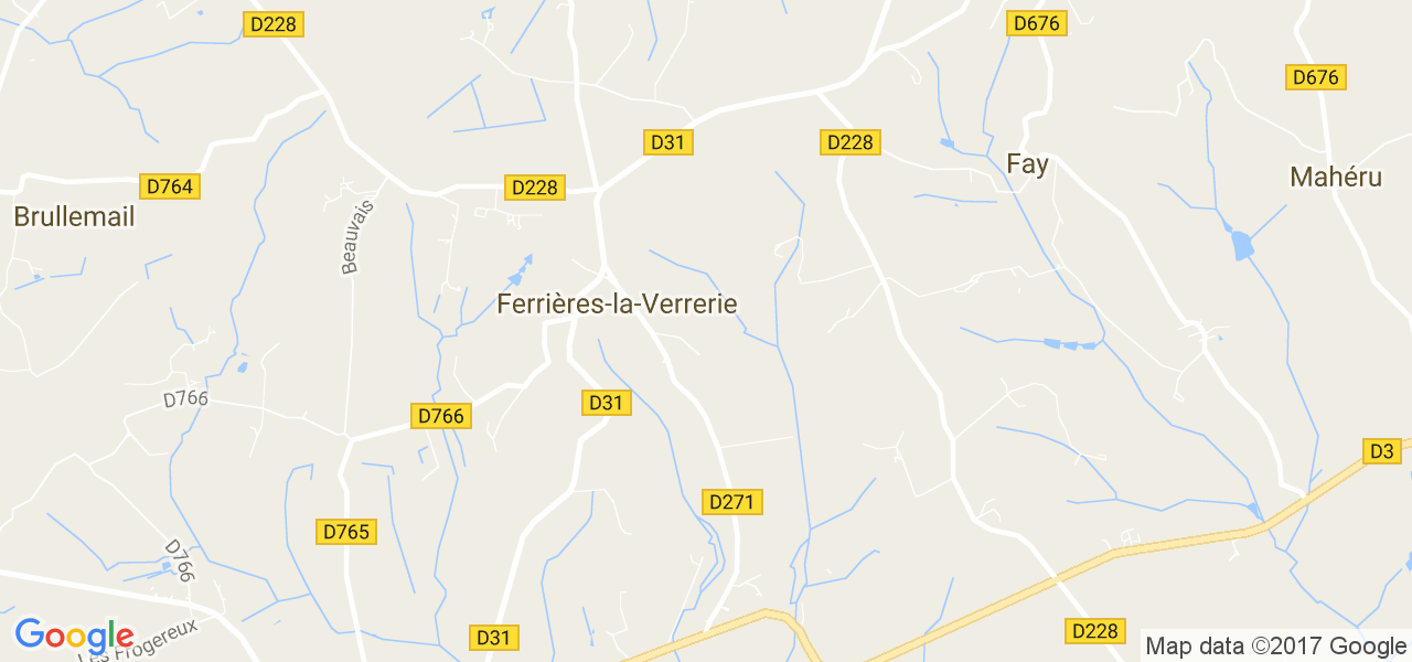 map de la ville de Ferrières-la-Verrerie