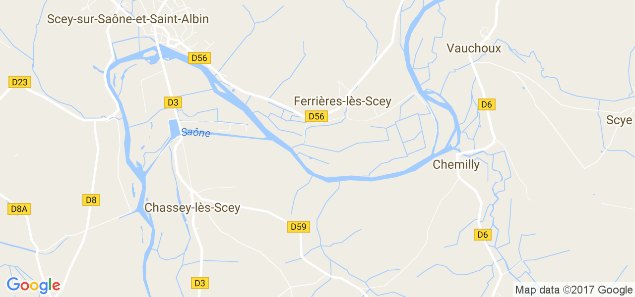 map de la ville de Ferrières-lès-Scey