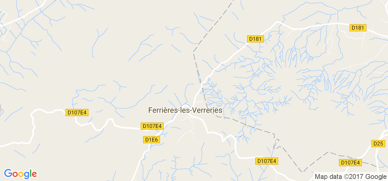 map de la ville de Ferrières-les-Verreries