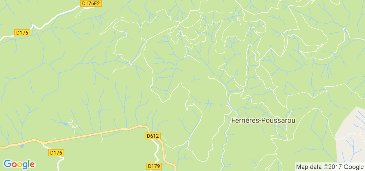 map de la ville de Ferrières-Poussarou