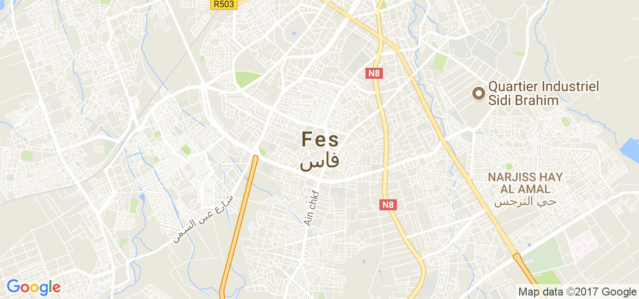 map de la ville de Fès