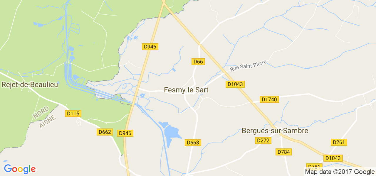 map de la ville de Fesmy-le-Sart