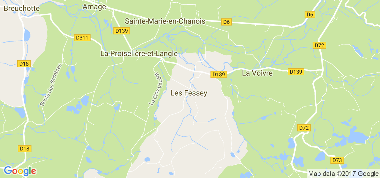 map de la ville de Fessey