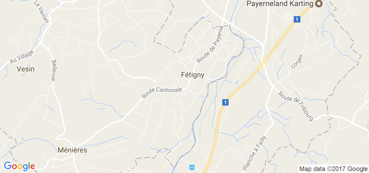 map de la ville de Fétigny