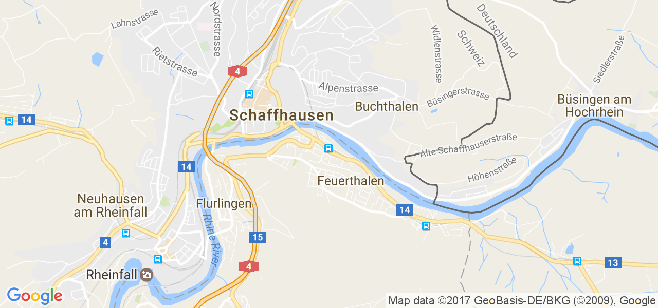 map de la ville de Feuerthalen