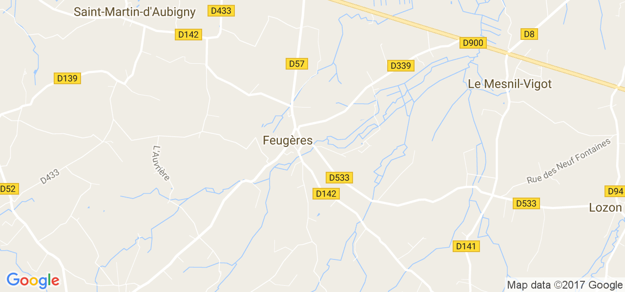 map de la ville de Feugères