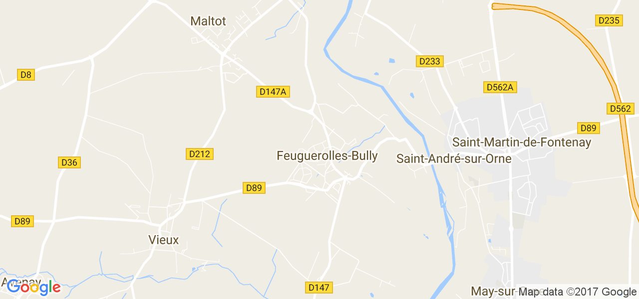 map de la ville de Feuguerolles-Bully