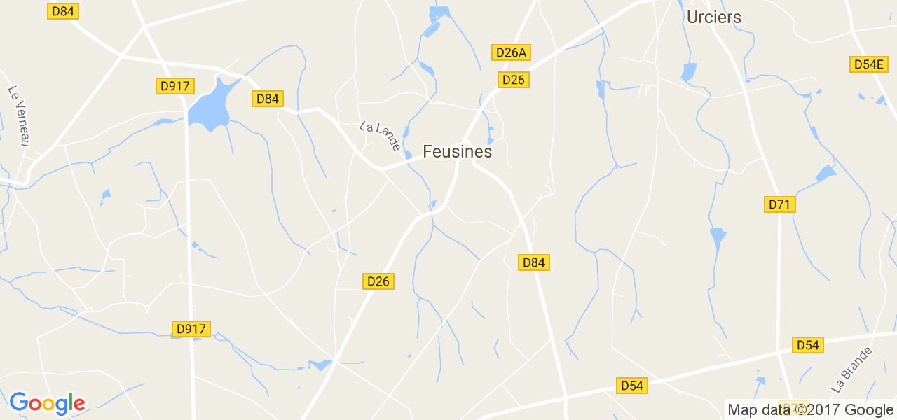 map de la ville de Feusines