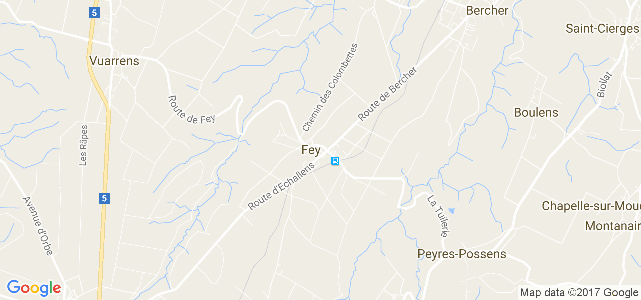 map de la ville de Fey